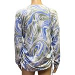 Hurley  Swim Shirt Marble Swirl Print Long Sleeve Ruched Drawstring Side Womens L Photo 6