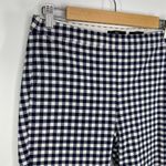 J.Crew Womens Martie Gingham Plaid Pants Size 6 Navy Blue Crop Ankle Career Photo 4