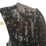 Topshop  Rainbow‎ Rhinestone Cutout Velvet Mini Dress Black Sz 2 Photo 3