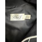 Eliza J  Black Linen Blend Sleeveless Shift Dress White Piping Size 6 Photo 3