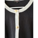 Quince Knit Black With White Accents Cotton Cardigan Sweater XL Women’s Classic Photo 5