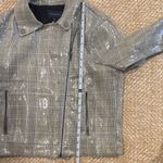 Skies Are Blue  Gray Plaid Shimmery Blazer, Size M Photo 12