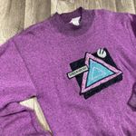 Vintage Ski Skired River Sweatshirt Womens L 90s 80s Purple Fleece Y2K Cyberpunk Size L Photo 1