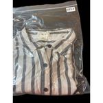 Per Se Plus 2x Button Up Soft Rayon Flannel Long Sleeve Gray White Stripe Top Photo 9