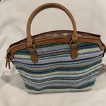 Style & Co Blue and Green Satchel Straw Bag by  Photo 1