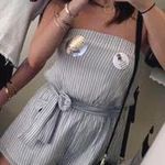 by the way. Grey/white Striped Romper Photo 0