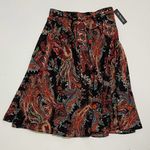 Mix Nouveau Paisley Peasant Midi Skirt‎ Bow Waist Elastic Boho Black Medium Black Photo 10