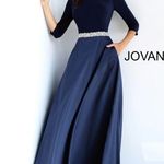 Jovani  Blue Bateau Slit Gown for Prom Photo 2