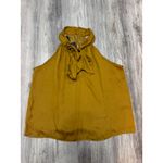 RESET by Jane Women's Gold Satin Halter Neck Bow‎ Tie Sleeveless Top Medium Photo 1