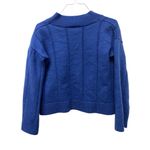 Derek Lam Denim Cropped Sweater MEDIUM Blue V-Neck Pullover Knit Boxy Designer Photo 2
