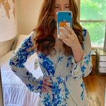 Altar'd State Blue/Grey Floral Romper Photo 0