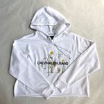 Calvin Klein Daisy Cropped Hoodie Sweatshirt Photo 0
