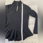 Diane Von Furstenberg  Kalesta 100% Silk Peplum Blouse Black (Size 6) office work Photo 5
