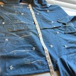 Vintage Floral Embroidered Denim Jacket or Shirt Blue Size XL Photo 6