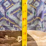 Fresh Produce Blue Ikat Print Cotton Stretch Asymmetrical Maxi Skirt Sz L Boho Photo 5