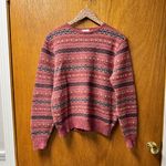 Laura Ashley  Vintage 100% Wool Long Sleeve Pullover Sweater Red Medium Large M/L Photo 11