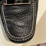 Prada  Black Leather Loafers with Metallic Accent Photo 5