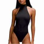 Lululemon Wundermost Ultra-Soft Nulu Mockneck Sleeveless Bodysuit-Black Photo 1