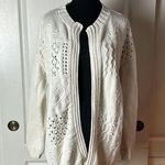 Westbound VINTAGE  WHITE CABLE KNIT PATCHWORK CARDIGAN PREPPY CLASSIC Photo 1