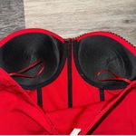 Timing  Red Corset Top with Black Lace Trim & Silver Rhinestones - Size Large Photo 2