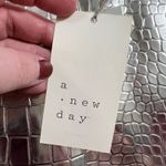 A New Day Womens Crossbody Purse Handbag Silver Faux Leather Photo 12