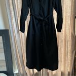 Old Navy  Black Maternity Midi Collared Long Sleeve Shirt Dress Size Large Photo 3