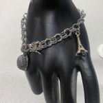 Vintage Sterling Silver Link Bracelet with Iconic Eiffel Tower Charm 8.25 Inch Photo 2