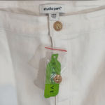 Studio Park x Vanessa Herring White Denim Flare Leg Pants Women's 28W White NWT Size 28 Photo 11