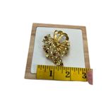 Topaz Rhinestone Gold Flower Bouquet Brooch Pin Costume Jewelry Brown Photo 3