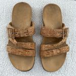 Vionic Skylar Brown Cork Print Adjustable Buckle Slide Slip On Sandals Photo 1