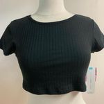 Almost Famous NWT black waffle knit crop top Photo 0