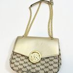 Michael Kors Gold Logo Shoulder Bag Crossbody Purse Photo 0