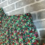 Rachel Zoe  Green Floral V-Neck Tassel Tie Boho Peasant Blouse Women's Size Med Photo 3