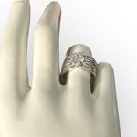 925 Cubic Zirconia Engagement Wedding Ring 2 Piece Set Size 6 NEW in Box Silver Photo 5