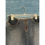 Candie's Denim Mini Skirt Frayed Hem Y2K Front Zip Pockets Blue Photo 3