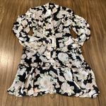 Revolve Nicholas Luna Romantic Silk Floral Mini Dress Tiered Ruffle long sleeve Black Size 0 Photo 1