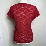 Josephine Chaus  Sheer Lace Top Velvet Trim Women’s Size Medium Photo 4