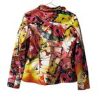 Chico's  Women Jacket Suze 1 Orange Floral Snap Front Colorful Classic‎ Business Photo 1