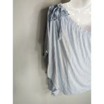 Aritzia Babaton Blue Wilmer One Shoulder Flowy Swing Loose Drape Top Women's M Photo 3