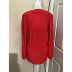 Dennis Basso  Red Italia Jersey Lace Up Tassel Tunic XS Photo 3