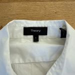 Theory  - Hidden Button Front Long Sleeve Shirt in White Photo 4