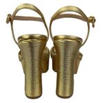Rachel Zoe  Gold Metallic Avery Platform Slingback Open Toe High Heels Sandals 7 Photo 2