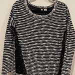 Anthropologie MOTH Staccato Tweed Lace Tunic Black White Sweater Photo 0