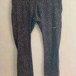 Nike Epic Run Dri Fit Women's Black Patterned Running Capri Tights Photo 0