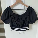 Adam Selman Sport Crop Top in Black and White Size XL Photo 1