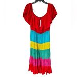 Alice + Olivia  Kia Smocked Rainbow Cold-Shoulder A-Line Dress NWT 12 Photo 5