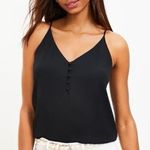 Loft NWT  Covered Button Tank Blouse Black Photo 0