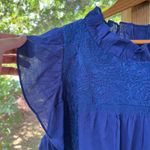 J. Marie Women's The Wrin Top Royal Blue High Neck Size M Size M Photo 5