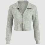 Cider  WOOL-BLEND KNIT ZIPPER LONG SLEEVE COLLARED Photo 0