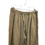 ZARA  Tan Elastic Waist Straight Leg Drawstring High Rise Trouser Pants Medium Photo 2